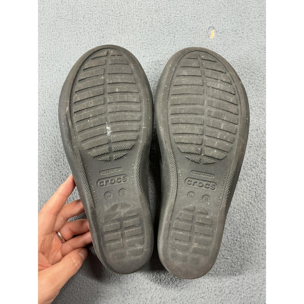 Crocs Sandals Womens Size 8 Black Slide Wedge Arch Support Cushioned Comfort - Picture 4 of 5